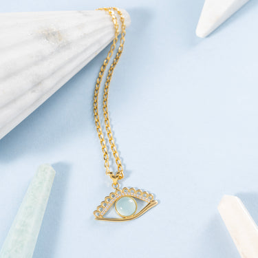 Cosmic Eye Aqua Necklace