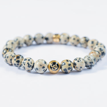 Dalmatian Jasper Om Bracelet