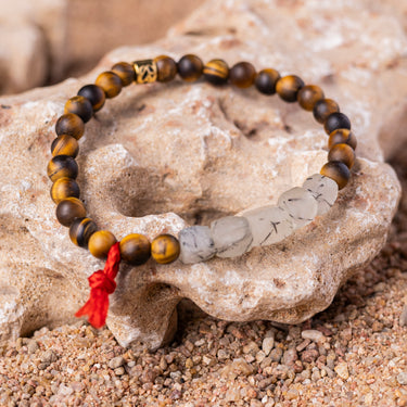 Tiger's Eye and Rutile Quartz  Bracelet