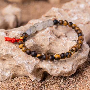 Tiger's Eye and Rutile Quartz  Bracelet