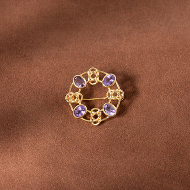 Amethyst Medallion Brooch