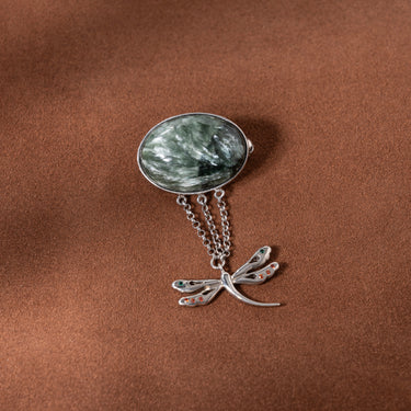 Seraphinite Dragonfly Brooch