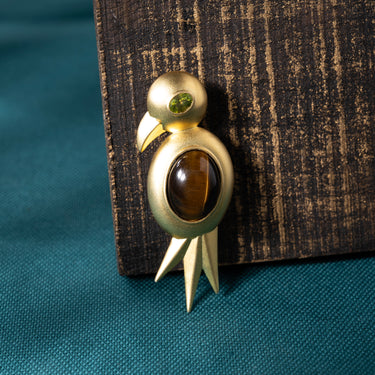 Golden Sunbird Brooch