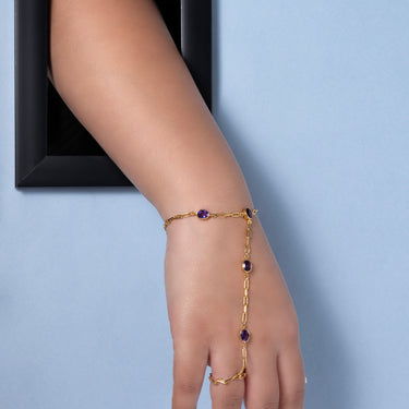 Amethyst Hand Chain Bracelet