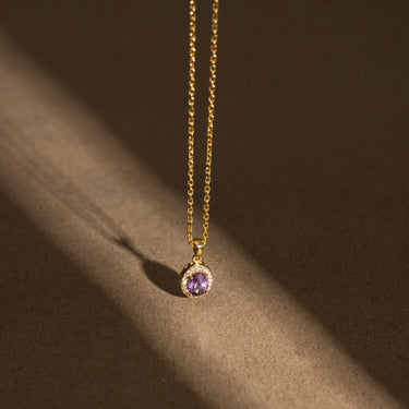 February- Amethyst Birthstone Pendant Necklace