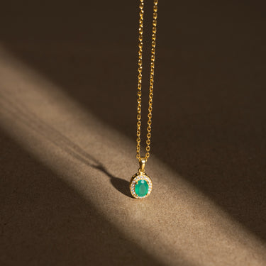 May- Green Onyx Birthstone Pendant Necklace