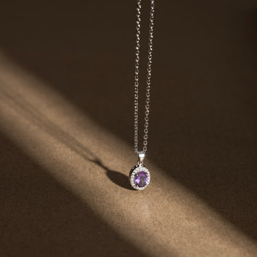 February- Amethyst Birthstone Pendant Necklace